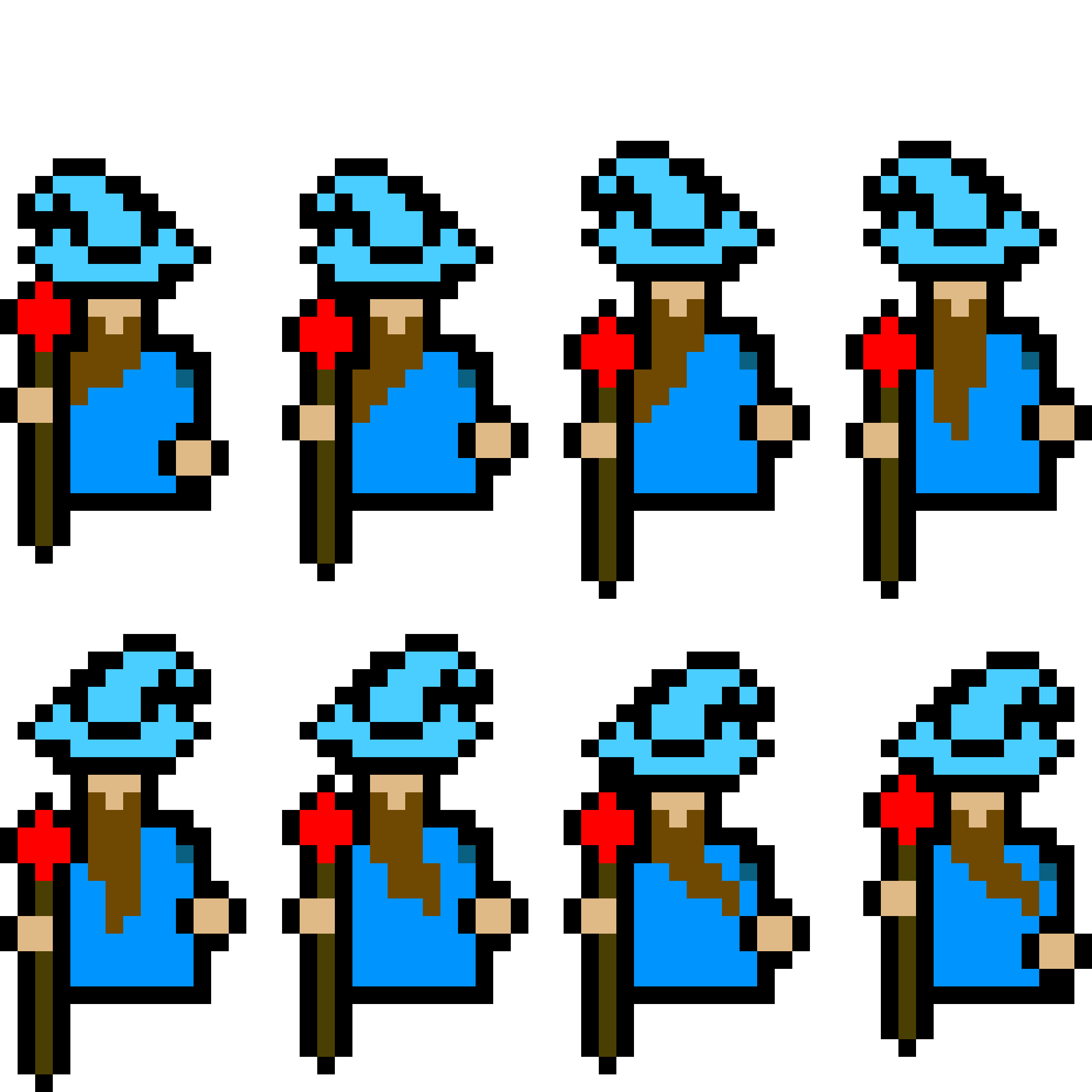 Pixel Art Wizard Sprite Sheet